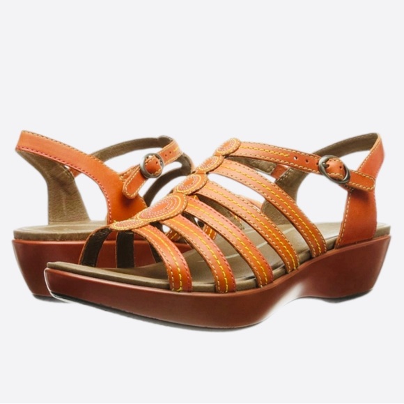 Dansko Sandals Drea Tangerine Orange Womens size 38 shoes - Picture 1 of 12